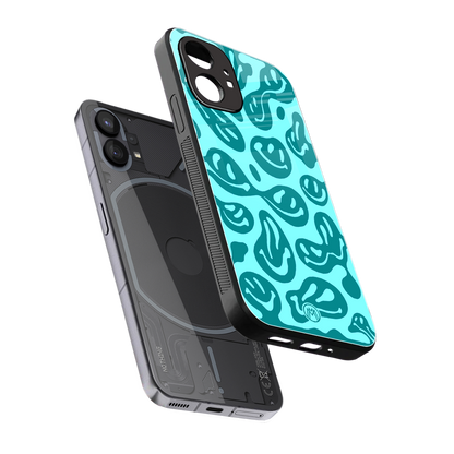 acid smiles turquoise edition back phone cover | glass case for nothing phone 1