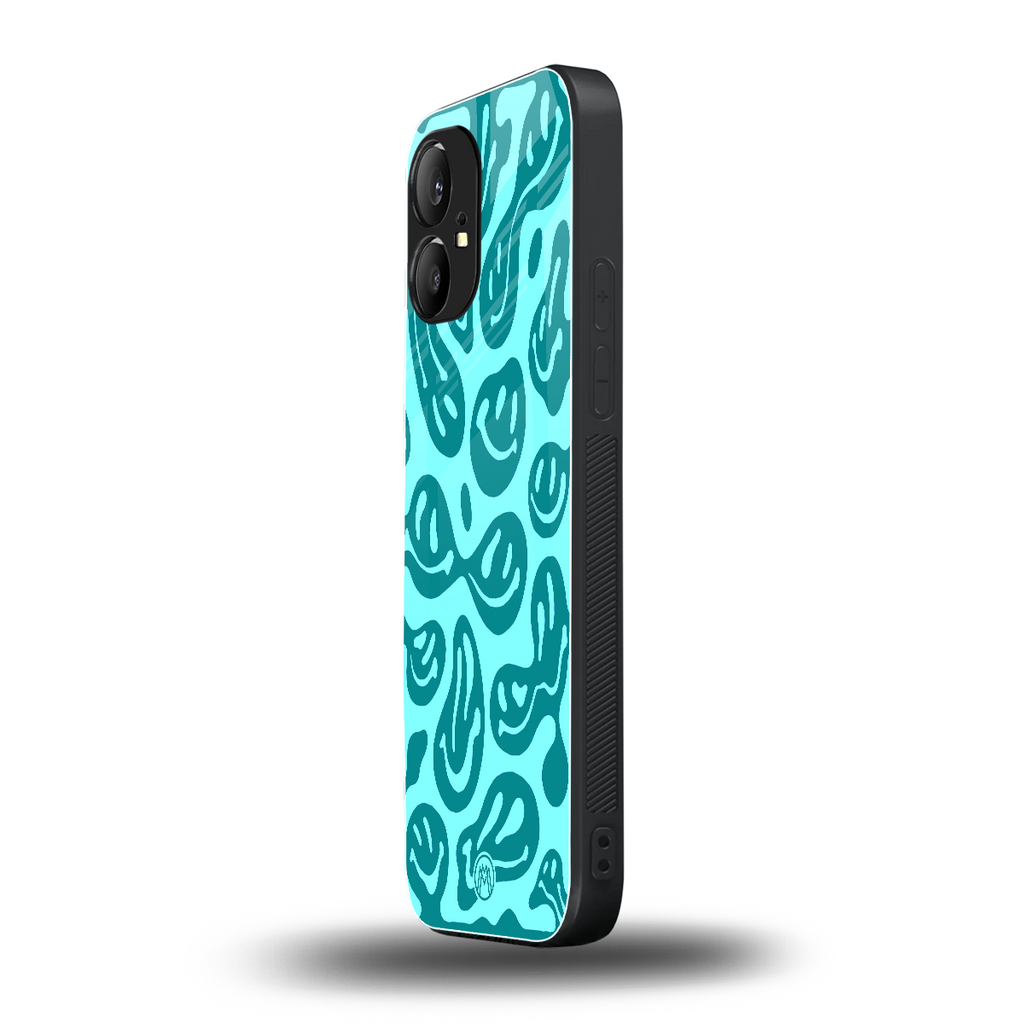 acid smiles turquoise edition back phone cover | glass case for nothing phone 1