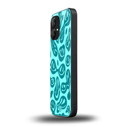 acid smiles turquoise edition back phone cover | glass case for nothing phone 1