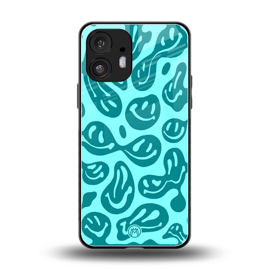 acid smiles turquoise edition back phone cover | glass case for nothing phone 2