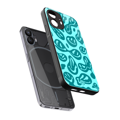 acid smiles turquoise edition back phone cover | glass case for nothing phone 2