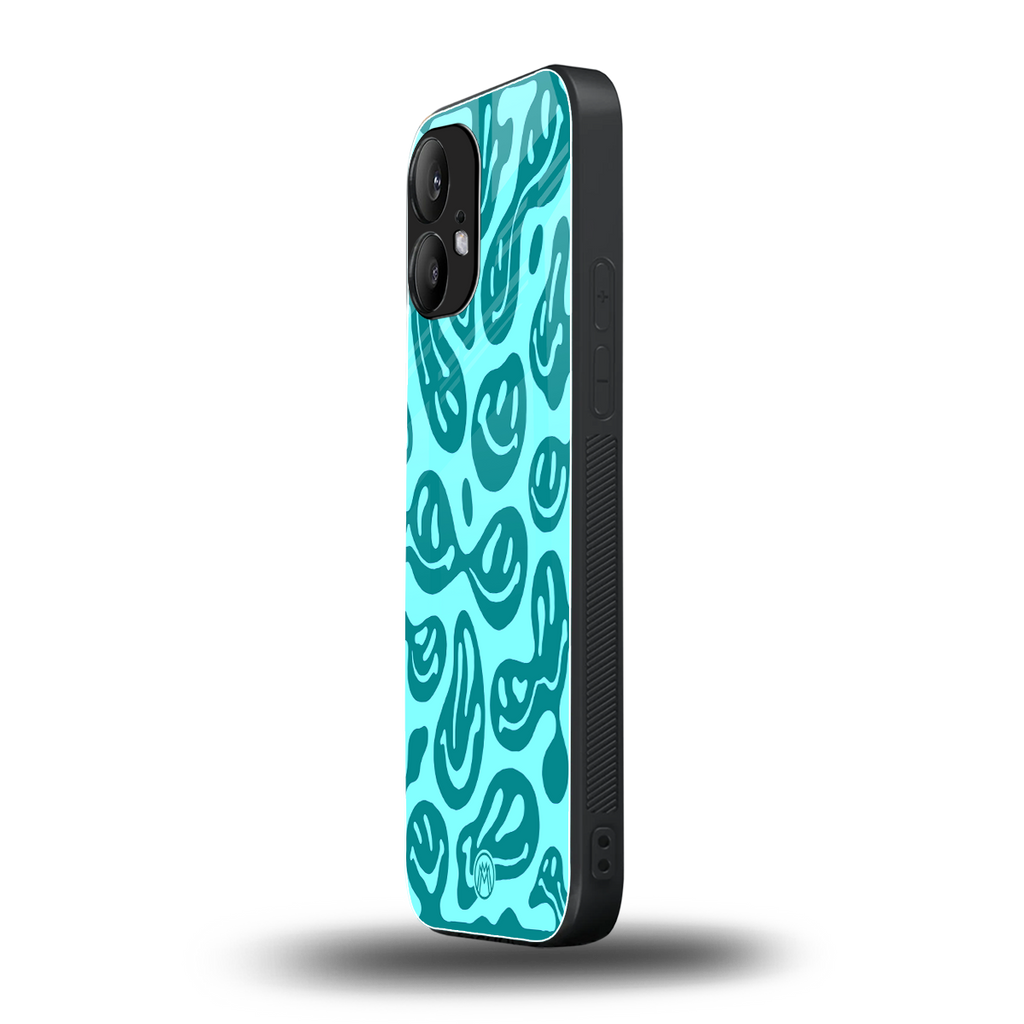 acid smiles turquoise edition back phone cover | glass case for nothing phone 2