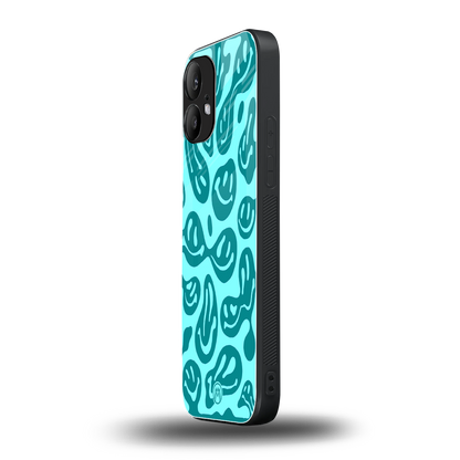 acid smiles turquoise edition back phone cover | glass case for nothing phone 2
