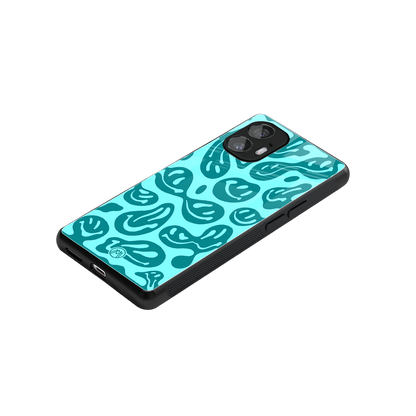acid smiles turquoise edition back phone cover | glass case for nothing phone 2