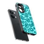 acid smiles turquoise edition back phone cover | glass case for oneplus nord 3