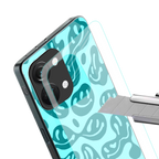 acid smiles turquoise edition back phone cover | glass case for oneplus nord 3
