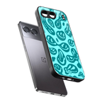 acid smiles turquoise edition back phone cover | glass case for oneplus nord 4