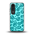 acid smiles turquoise edition back phone cover | glass case for oneplus nord ce 4