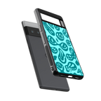 acid smiles turquoise edition back phone cover | glass case for google pixel 6 pro