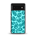 acid smiles turquoise edition back phone cover | glass case for Google Pixel 6A
