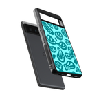 acid smiles turquoise edition back phone cover | glass case for google pixel 6