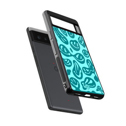 acid smiles turquoise edition back phone cover | glass case for Google Pixel 6A