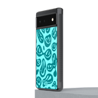 acid smiles turquoise edition back phone cover | glass case for google pixel 6