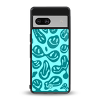 acid smiles turquoise edition back phone cover | glass case for Google Pixel 7A
