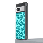 acid smiles turquoise edition back phone cover | glass case for Google Pixel 7A