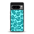 acid smiles turquoise edition back phone cover | glass case for google pixel 8 pro