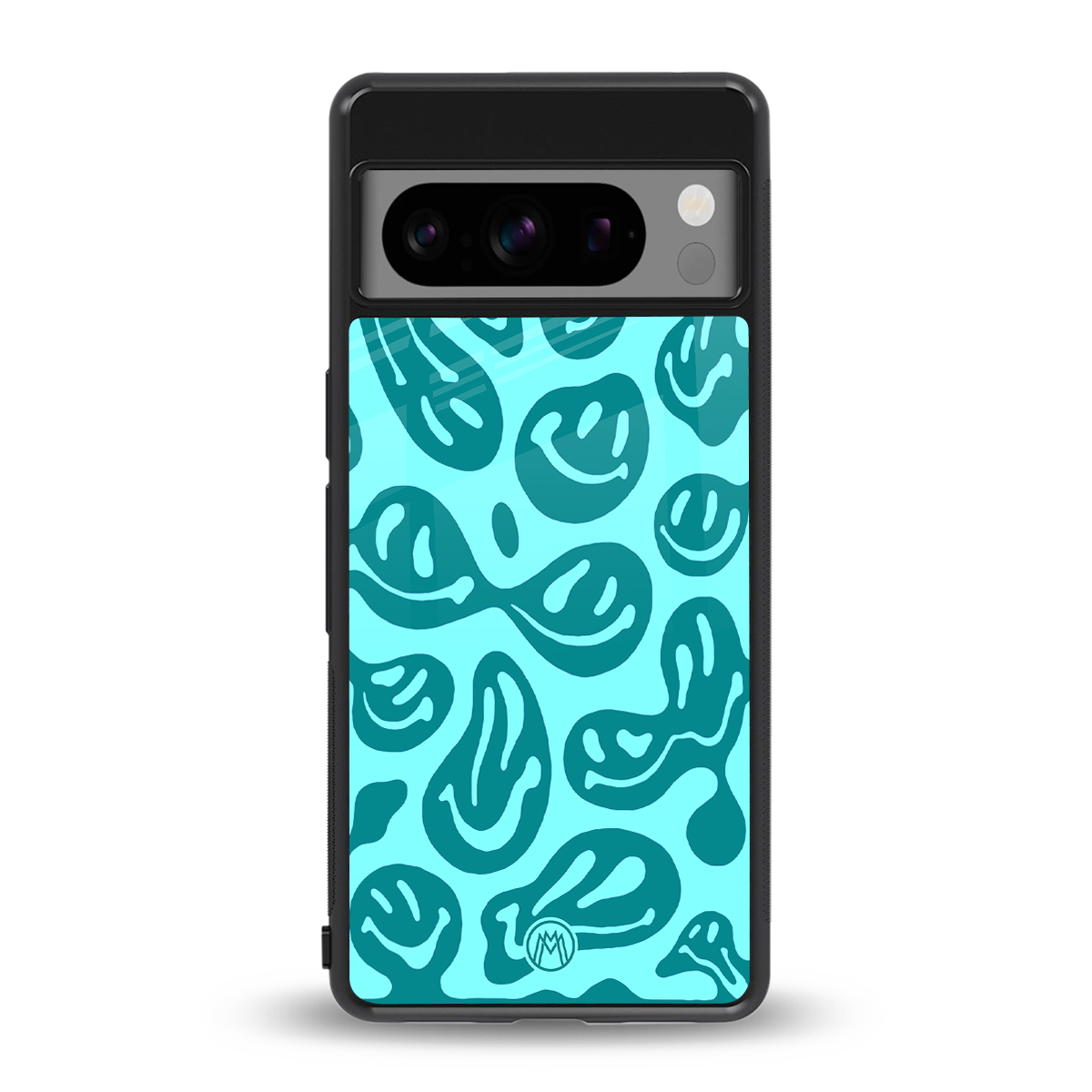acid smiles turquoise edition back phone cover | glass case for google pixel 8 pro