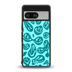 acid smiles turquoise edition back phone cover | glass case for Google Pixel 8