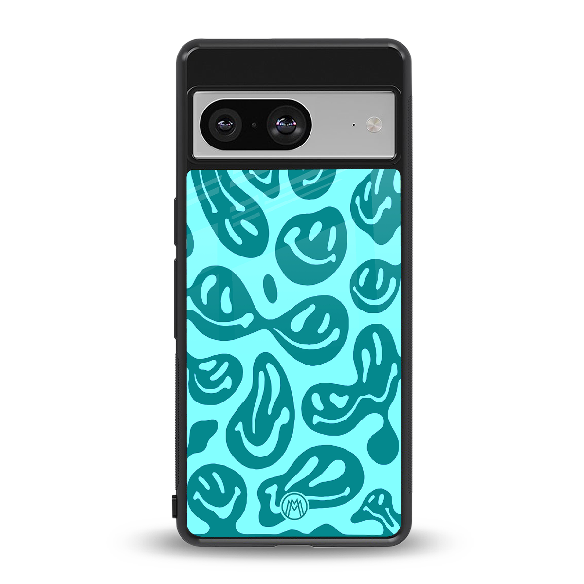 acid smiles turquoise edition back phone cover | glass case for Google Pixel 8