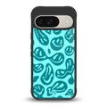 acid smiles turquoise edition back phone cover | glass case for google pixel 9