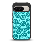 acid smiles turquoise edition back phone cover | glass case for google pixel 9