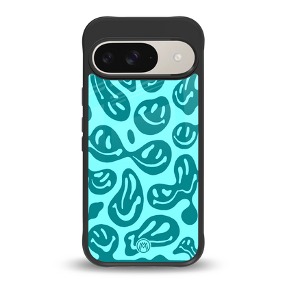 acid smiles turquoise edition back phone cover | glass case for google pixel 9