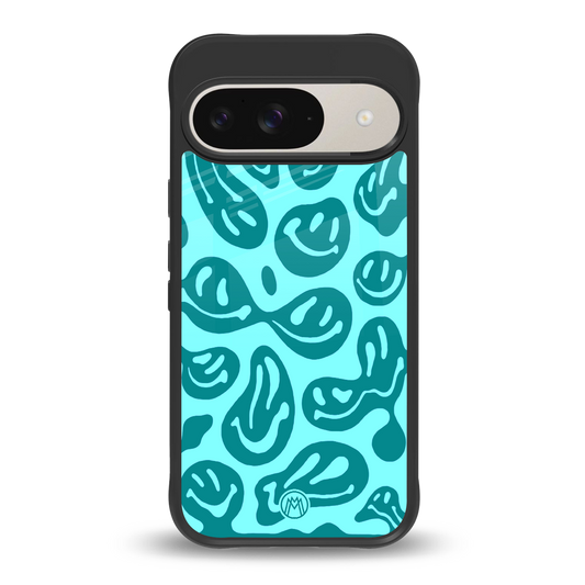 acid smiles turquoise edition back phone cover | glass case for google pixel 9