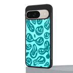 acid smiles turquoise edition back phone cover | glass case for google pixel 9