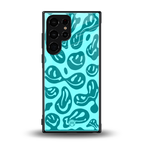 acid smiles turquoise edition back phone cover | glass case for samsung galaxy s23 ultra