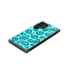 acid smiles turquoise edition back phone cover | glass case for samsung galaxy s24 ultra