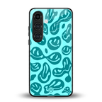 acid smiles turquoise edition back phone cover | glass case for samsung galaxy s24