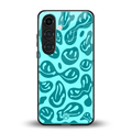 acid smiles turquoise edition back phone cover | glass case for samsung galaxy s23