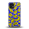acid smiles yellow blue back phone cover | glass case for nothing phone 1