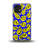acid smiles yellow blue back phone cover | glass case for nothing phone 1