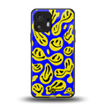 acid smiles yellow blue back phone cover | glass case for nothing phone 2