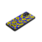 acid smiles yellow blue back phone cover | glass case for nothing phone 2
