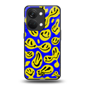 acid smiles yellow blue back phone cover | glass case for oneplus nord 3