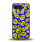 acid smiles yellow blue back phone cover | glass case for oneplus nord 4