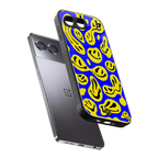 acid smiles yellow blue back phone cover | glass case for oneplus nord 4