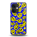 acid smiles yellow blue back phone cover | glass case for oneplus nord ce 3