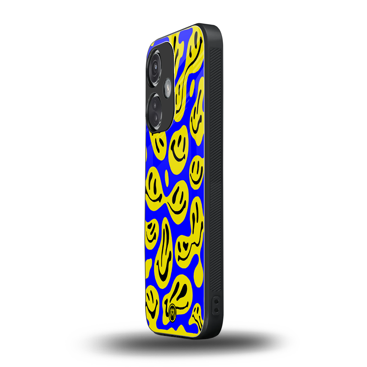 acid smiles yellow blue back phone cover | glass case for oneplus nord ce 3