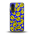 acid smiles yellow blue back phone cover | glass case for oneplus nord ce 4 lite
