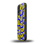 acid smiles yellow blue back phone cover | glass case for oneplus nord ce 4 lite