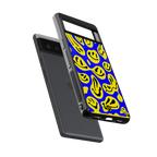 acid smiles yellow blue back phone cover | glass case for Google Pixel 6A