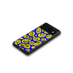 acid smiles yellow blue back phone cover | glass case for Google Pixel 6A