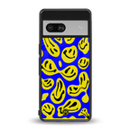 acid smiles yellow blue back phone cover | glass case for Google Pixel 7