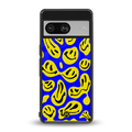 acid smiles yellow blue back phone cover | glass case for Google Pixel 8