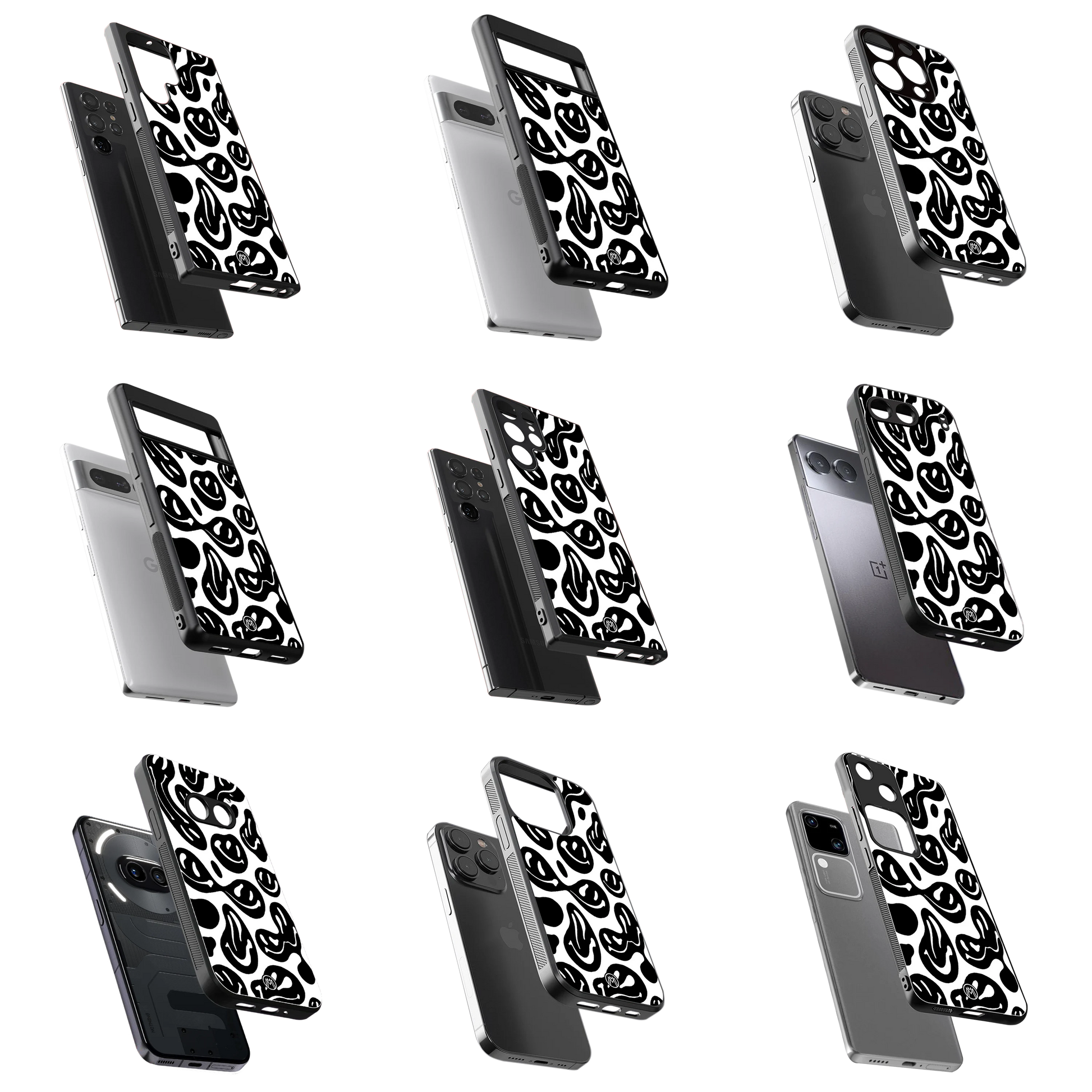 Durable Glass Back Mobile Case for iPhone, Samsung, OnePlus, Google Pixel, Redmi, Vivo, Oppo