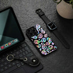 acid smiles chromatic edition back phone cover | glass case for oneplus nord 3