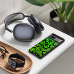 acid smiles neon green back phone cover | glass case for samsung galaxy s23